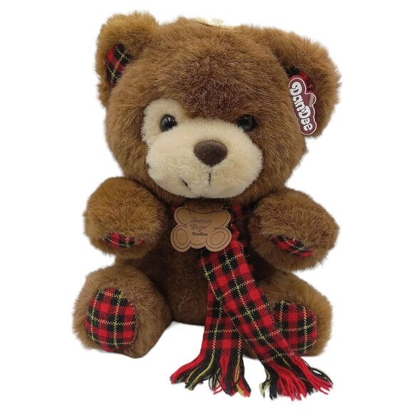 Dan Dee Special Touch Plush Teddy Bear With Tartan Plaid Scarf Ears Hands Feet - Picture 1 of 12